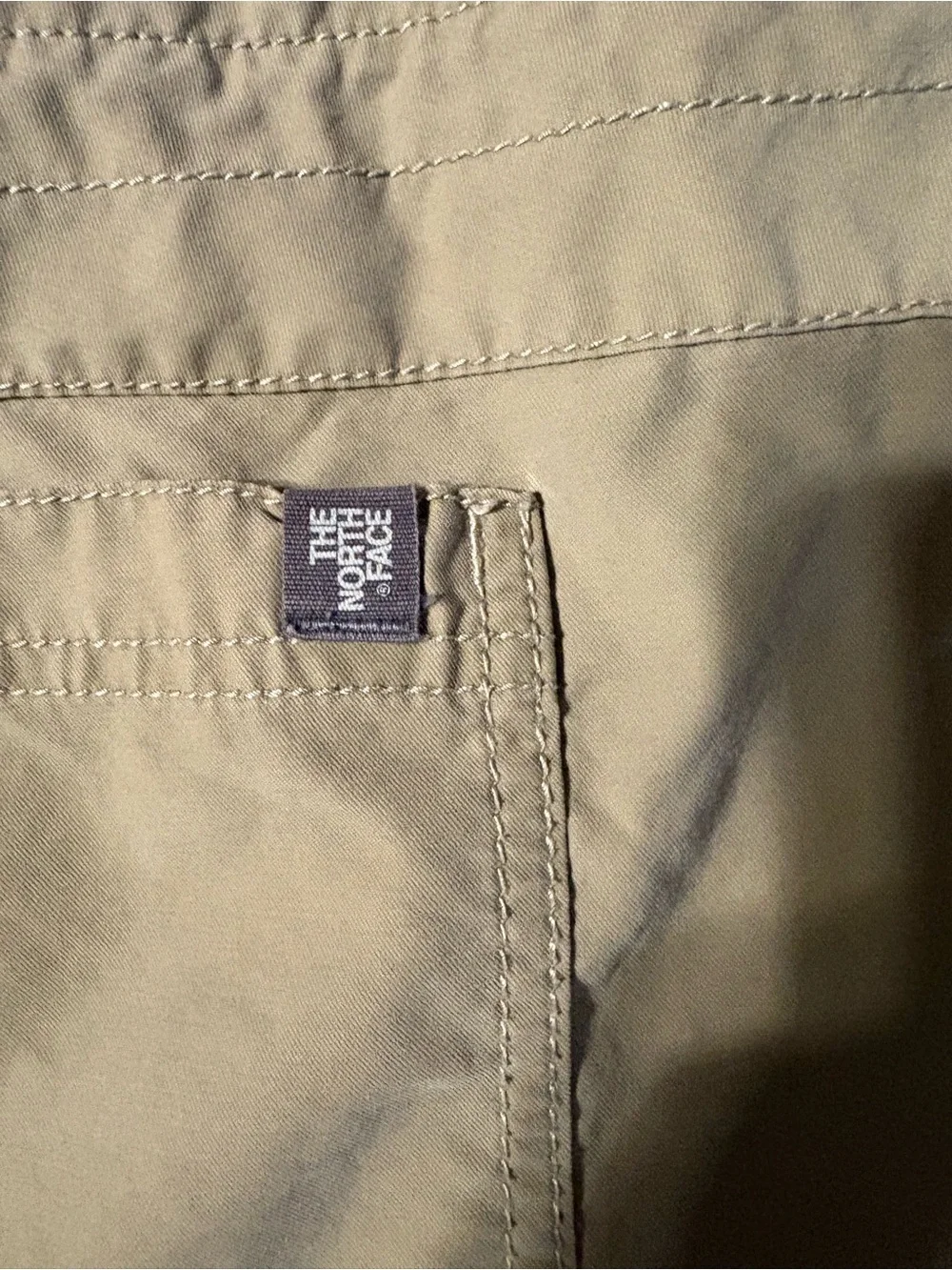 The North Face Khaki Shorts with Teal Trim and Red Drawcord